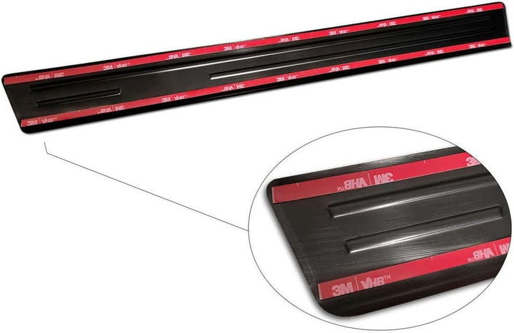 Black Inox door sill protectors compatible with Opel Grandland X 2017-2021 & Facelift 2021- 'Hybrid'