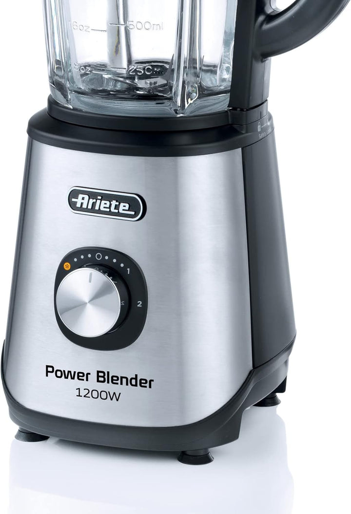 Ariete Power Blender 579, Mixer, 4 Edelstahlklingen, 2 Geschwindigkeiten + Pulse-Funktion, Rutschfes
