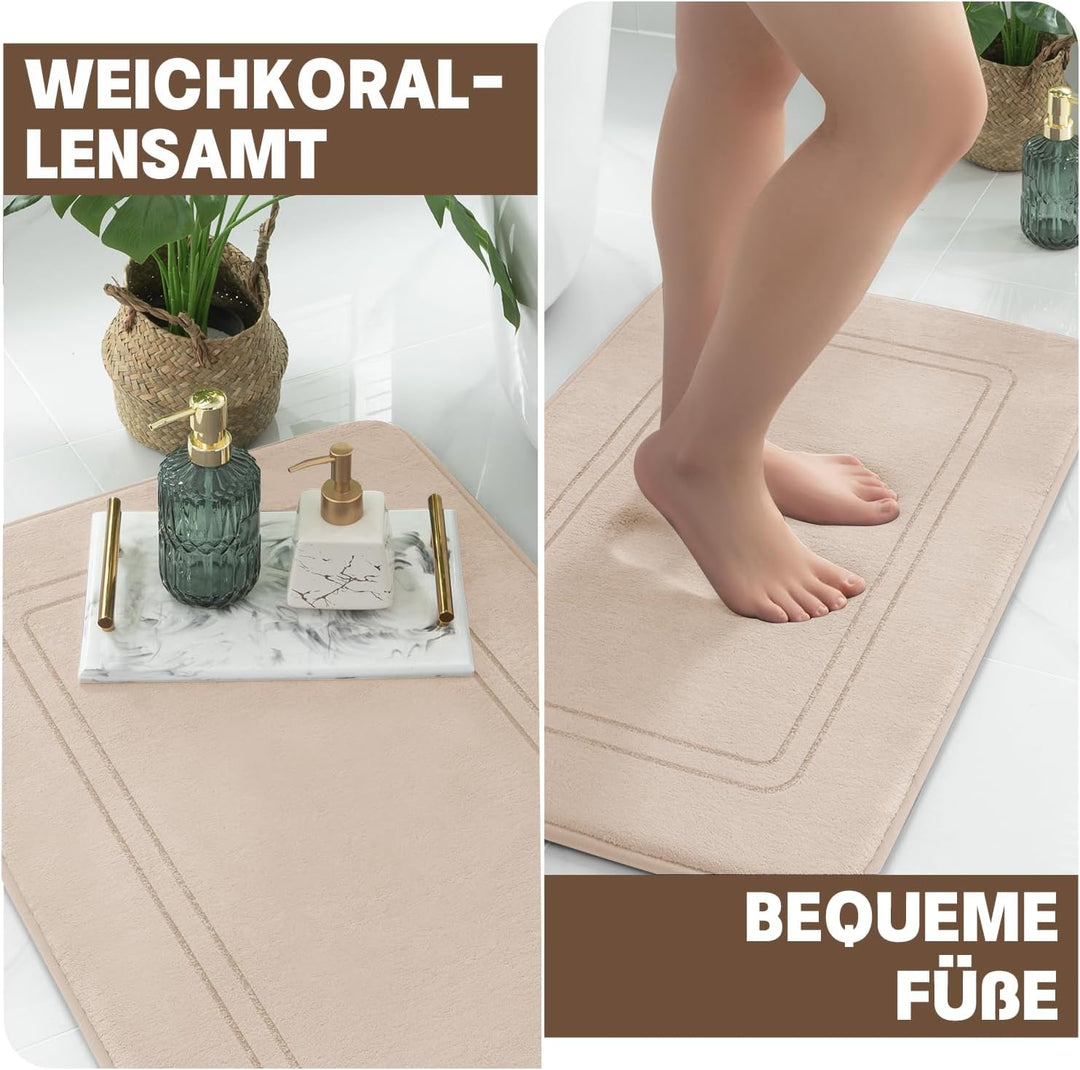 chakme Badematte rutschfest,Badezimmerteppich Weich Badteppich Saugfähige Badvorleger Duschvorleger