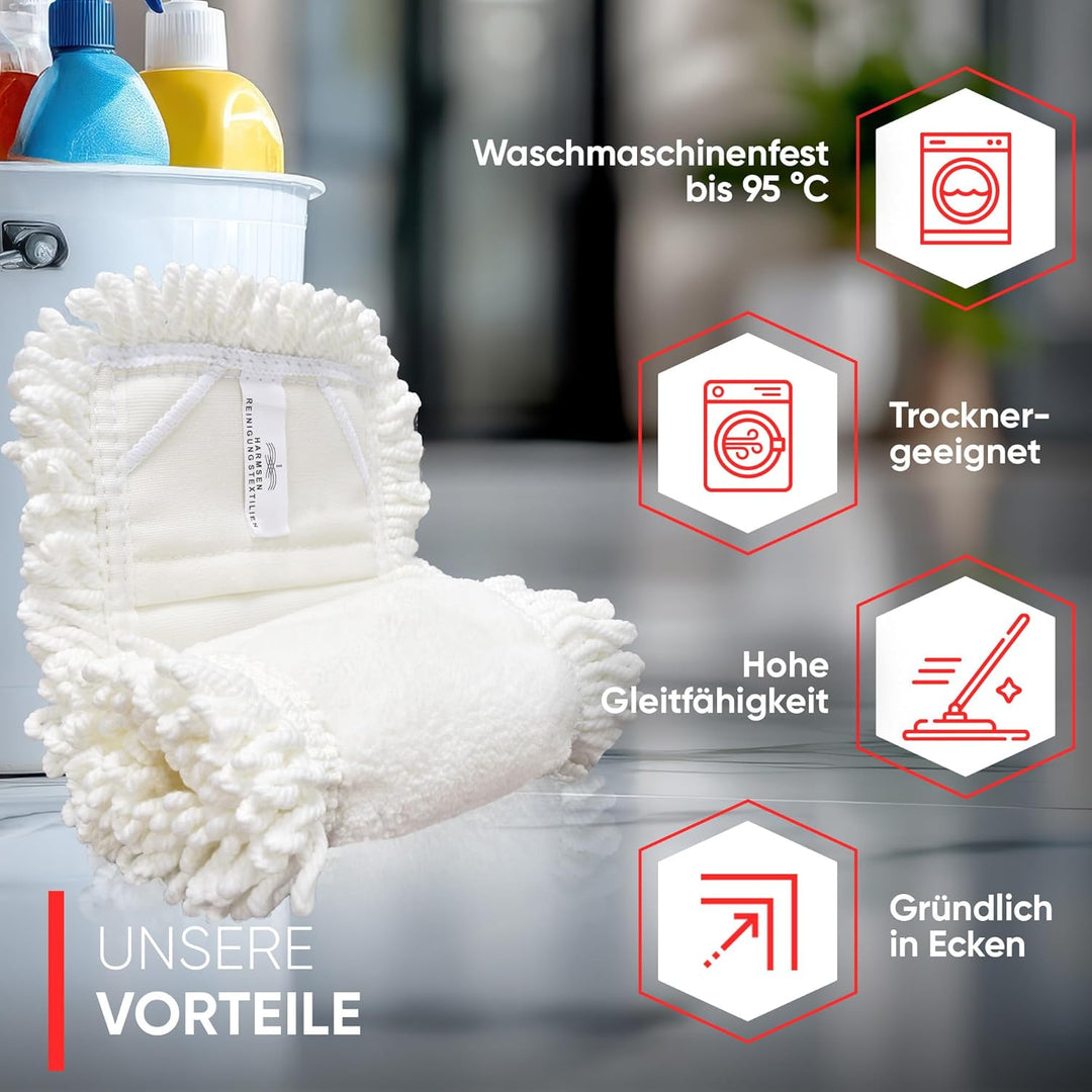 Wischmopp Bezug für Ecken & Fugen - Bodenwischer, Wischbezug von WOWtowelz – 40 cm Variante - 10er S