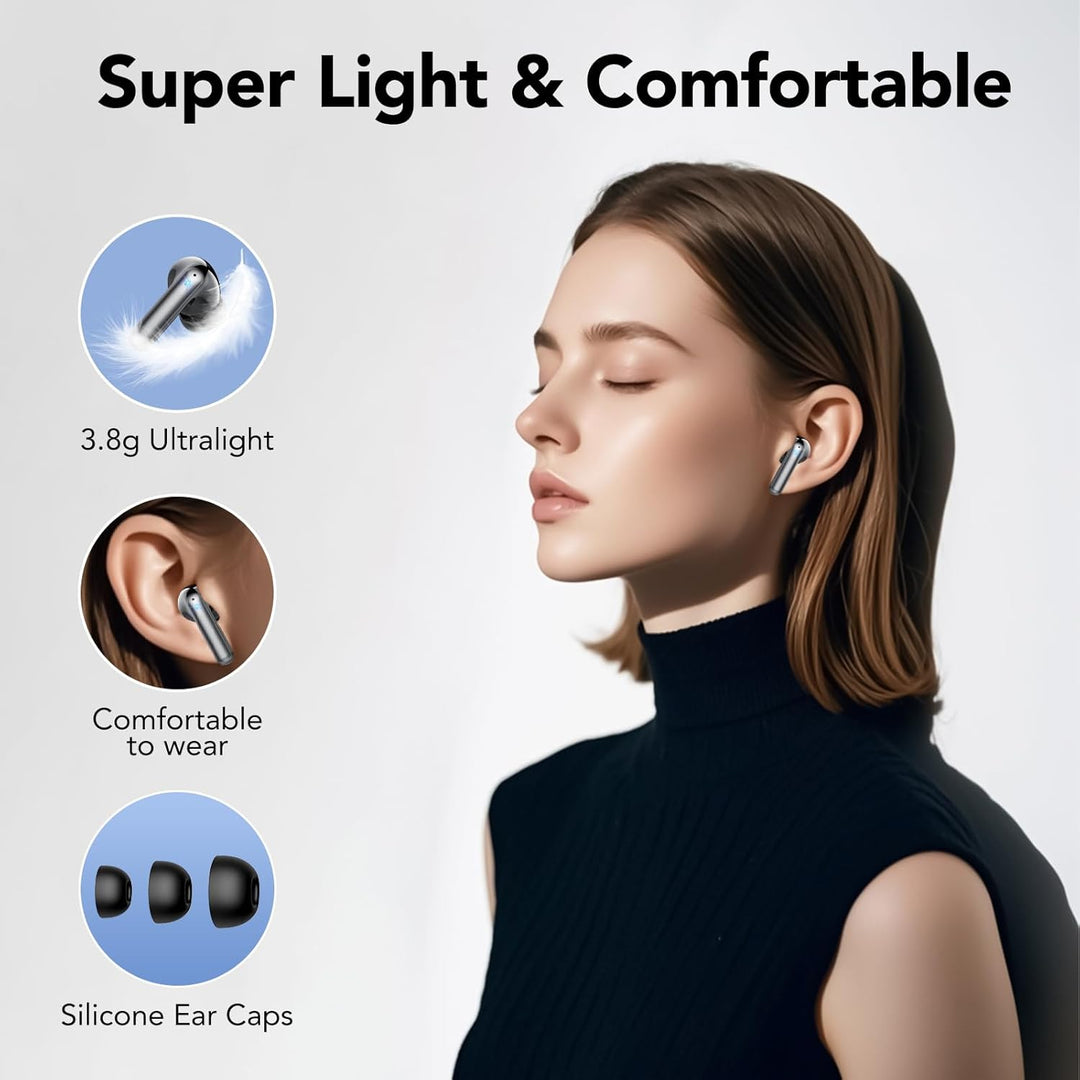 Bluetooth Kopfhörer, In Ear Kopfhörer Kabellos Bluetooth 5.4 Kabellose Kopfhörer mit 4 Mic, 2026 Kab