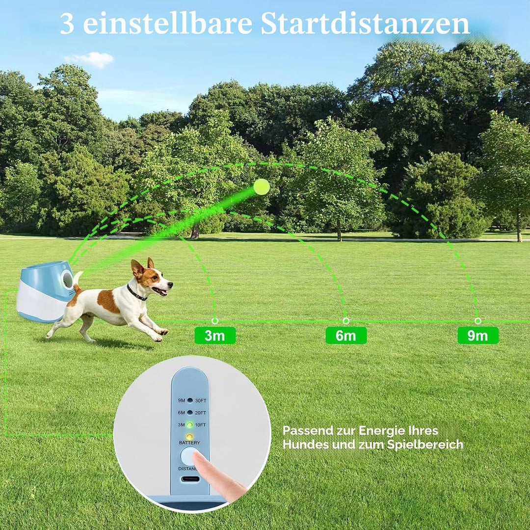 Automatischer Hunde-Ballwerfer für kleine Hunde drinnen draussen | Interaktives Spielzeug 15 Mini-Te