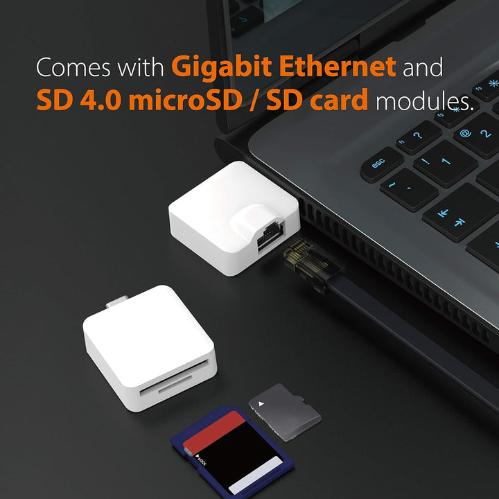 j5create USB-C Gen 2 Hub- Enthält HDMI 4K, USB-A 3.1, Typ-C 3.1, Ethernet und MicroSD/SD 4.0 - Unter