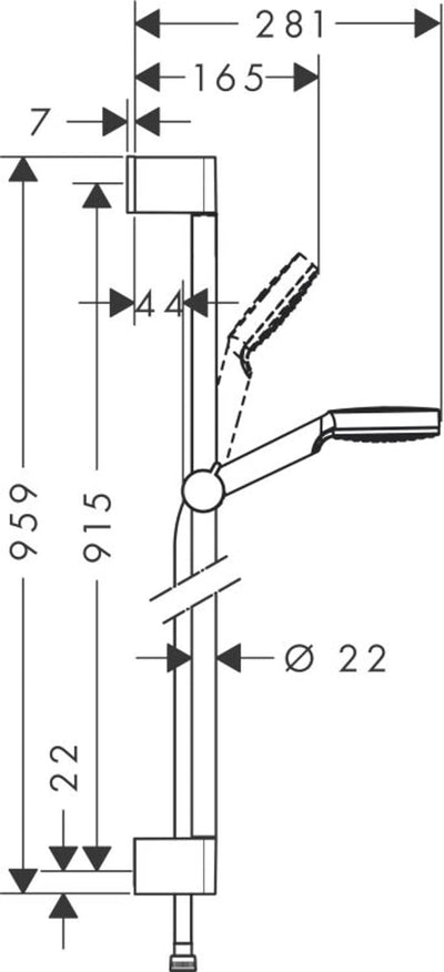 hansgrohe Crometta Duschset 0,90m, Weiss/Chrom Weiss/Chrom 0,90m Set 1 Strahlart, Weiss/Chrom 0,90m