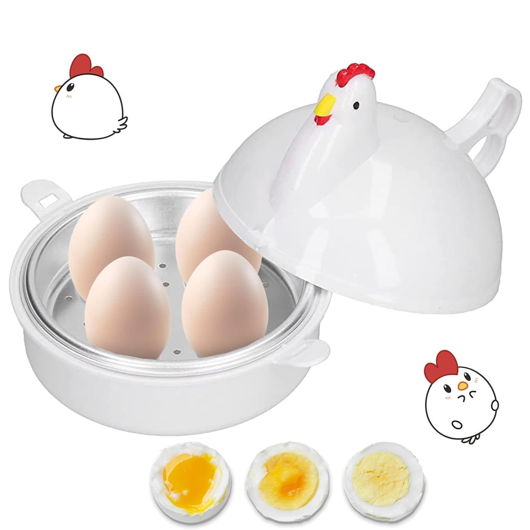 Mikrowelle Eierkocher Mit 4 Eier Kapazität, Eierdämpfer Hühnerform Mikrowelle Dampfkessel Dampfer Mi