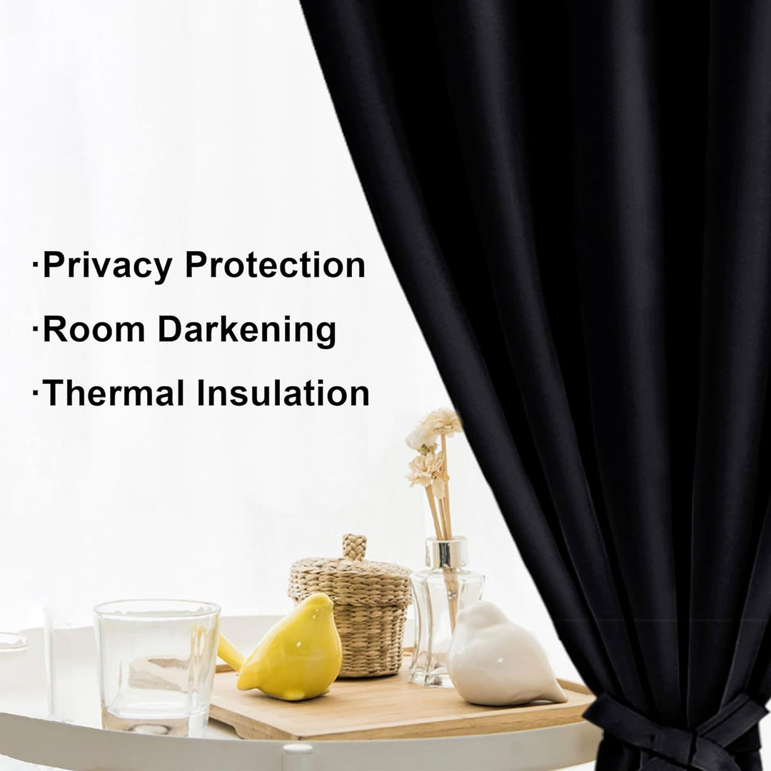 XWZO Blickdichte Vorhänge Verdunklungsvorhänge mit Ösen 2 Stücke Gardienen mit Raffhalter Lichtundur