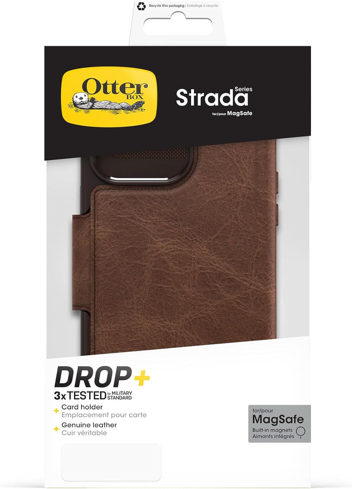 OtterBox Strada Hülle für iPhone 15 Pro Max für MagSafe, stossfest, sturzsicher, Premium Lederfolio