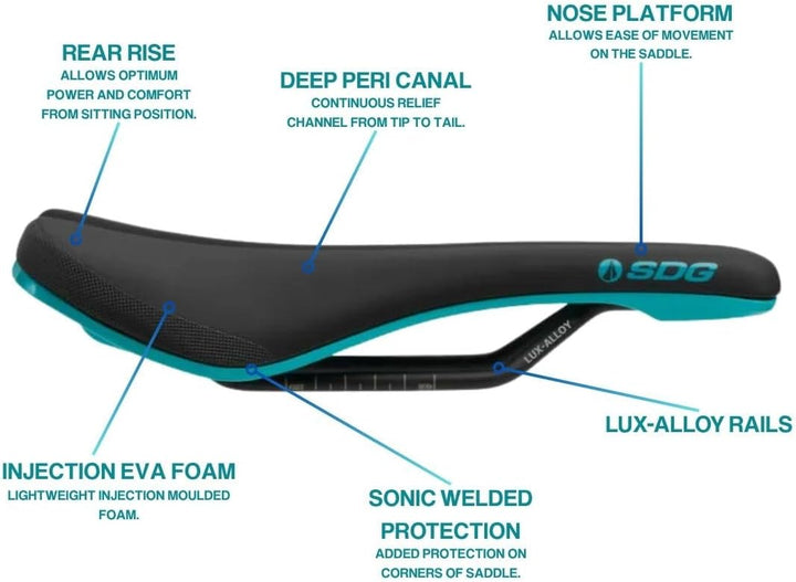 SDG Components Bel-Air V3 Lux-Alloy Mountainbike-Sattel, 260 x 140 mm, Unisex, 236 g Mehrfarbig, Meh