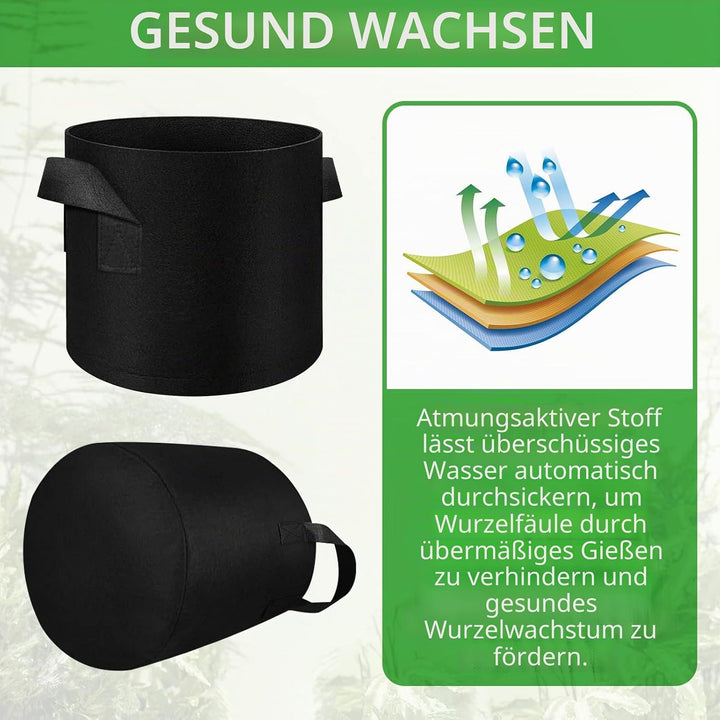LITLANDSTAR 12 Stück 12L Pflanzsäcke aus Vliesstoff, Gartenpflanze Anbaubeutel Atmungsaktive Vliesst