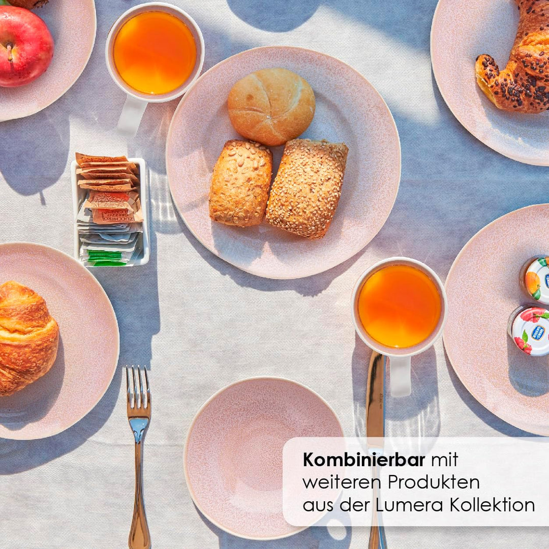 MIAMIO – 6 x 28 cm Teller/Speiseteller Set aus Steingut Keramik Geschirr Set Handmade - Lumera Kolle
