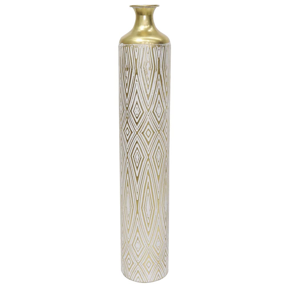 Vase der Marke DKD Home Decor Weiss Kolonial Metall (15 x 15 x 85 cm) (Referenz: S3020442)
