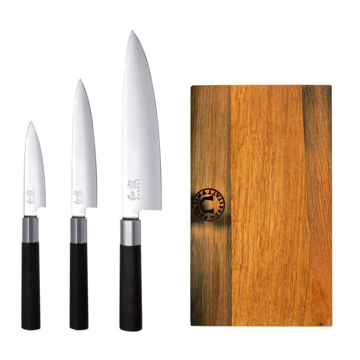 Kombatibel Kai Wasabi Black Messerset 3 ultrascharfe Officemesser/Allzweckmesser/Kochmesser + Schnei