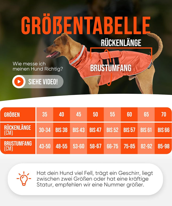 ZAUBERPFOTE® Hunderegenmantel London I Mit extra langem YKK® Reissverschluss für Halsband &amp; Geschirr