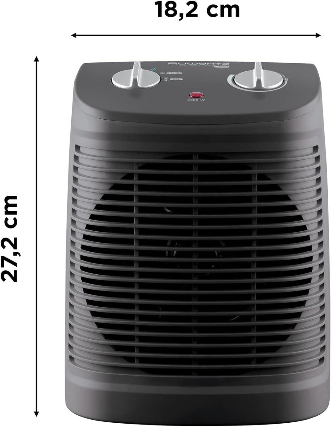 Rowenta SO2320 Instant Comfort Compact Heizlüfter | 2000 Watt | 2 Leistungsstufen | leise Heizung |