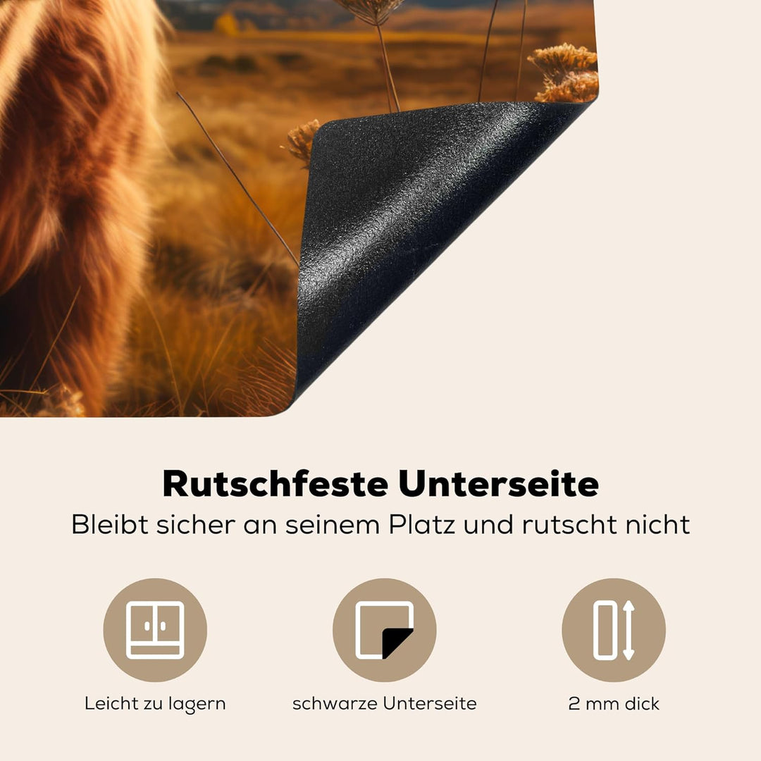 Herdabdeckplatte 70x52 cm Einteilig Ceranfeld Abdeckplatte für Induktionsschutz Ceranfeldabdeckung V