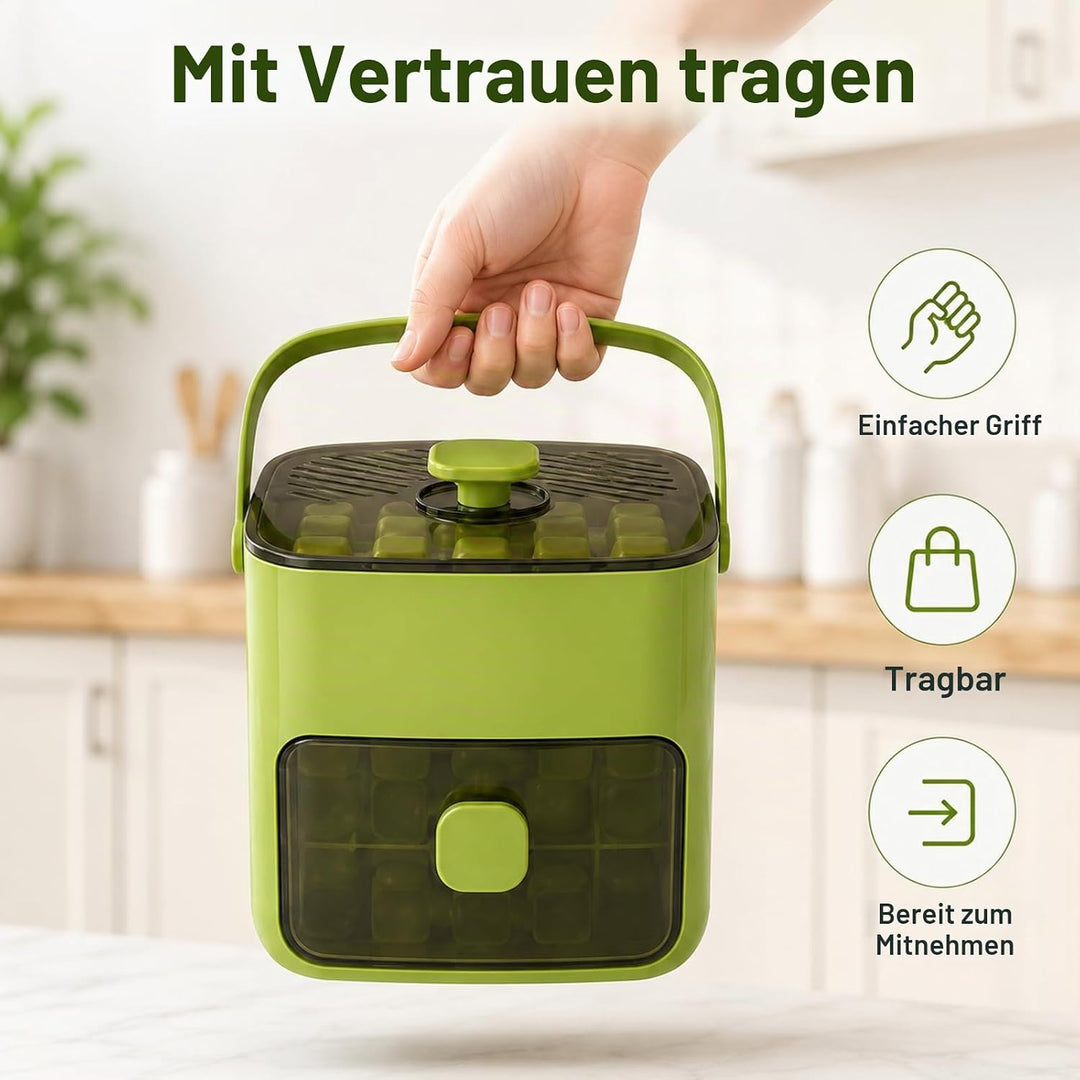 Klein Eiswürfelmaschine, Ice Cube Maker, 48 Stück Eiswürfel, einfaches Drücken, um das Eis zu lösen,