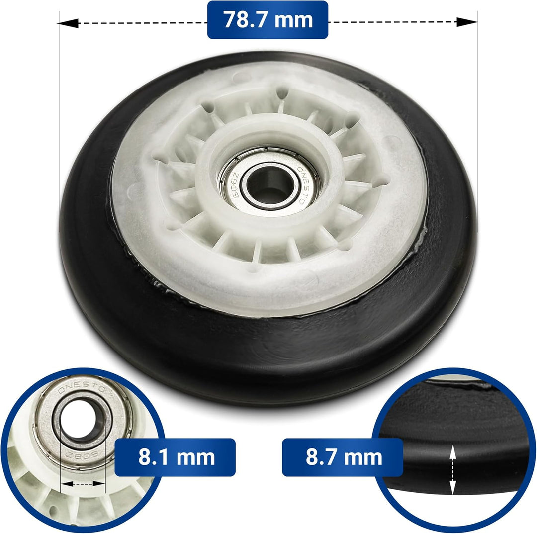 VIOKS 2x Laufrolle für Trommel Ersatz für LG AGM75510754 Trommelrad Trommelrolle Rad mit innenliegen