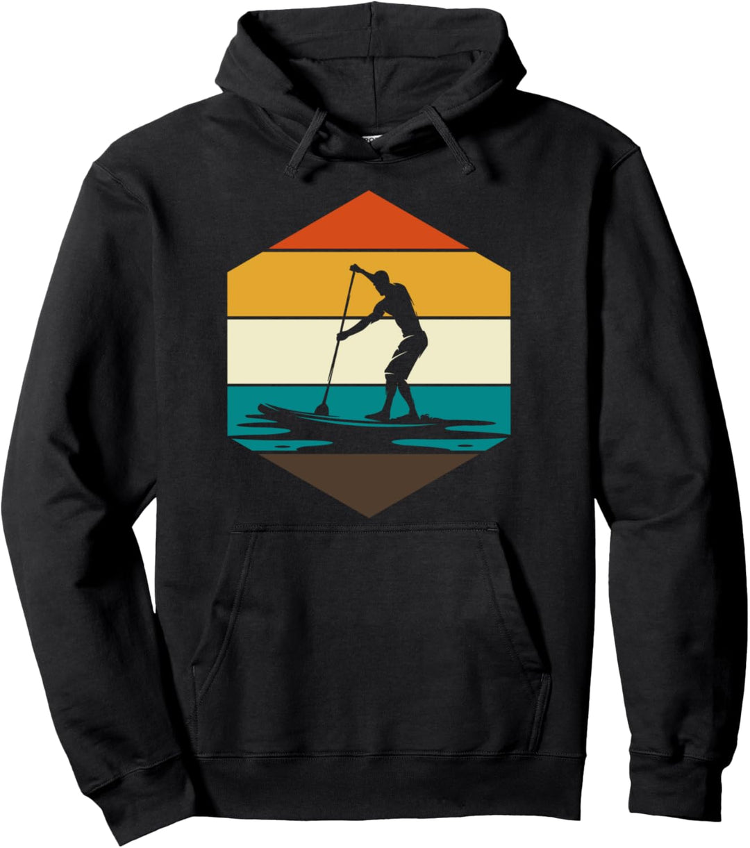 Sportler Hobby Stand Up Paddler Retro Stand Up Paddling Pullover Hoodie