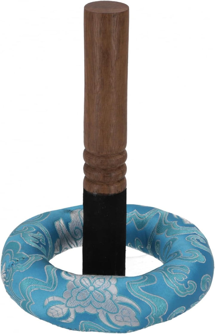 Handgearbeitete gravierte Klangschale mit Klöppel, Ø 13 cm | Einzigartiges Design, handgefertigt, Ge