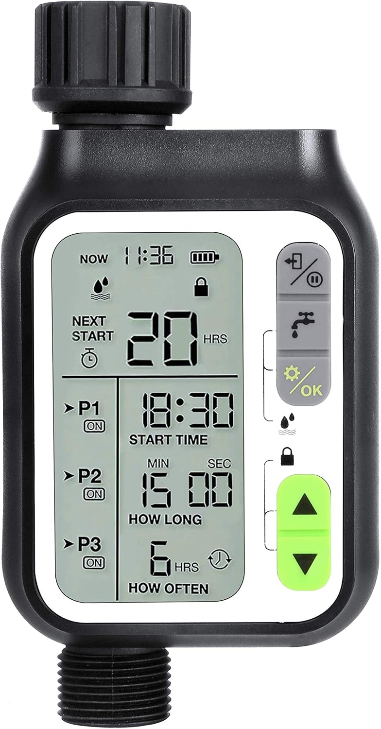 Kazeila Bewässerungscomputer,Automatische Wasser Timer mit 3 Separaten Bewässerungssystem/Automatisc