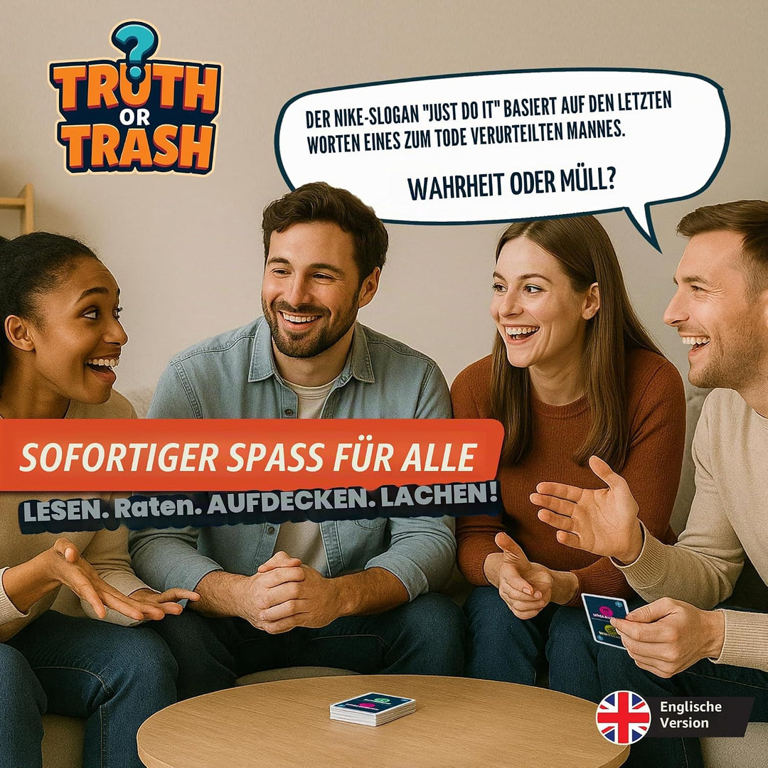 Truth or Trash – Lustiges Kartenspiel für Erwachsene &amp; Familie | Quiz- &amp; Partyspiel | 480 Facts &amp; Li