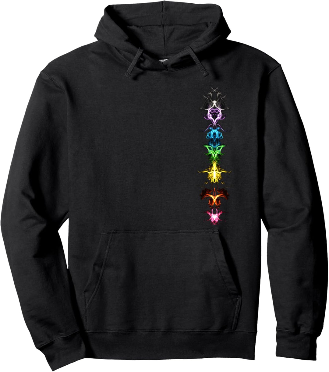 Fraktal Chakra Buddhismus Yoga Regenbogen Symbol Pullover Hoodie