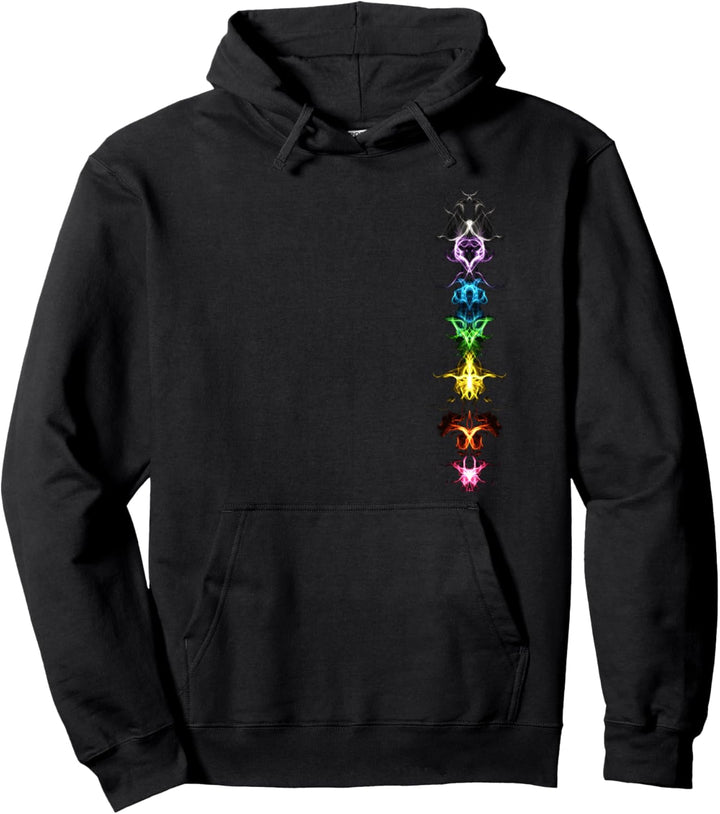 Fraktal Chakra Buddhismus Yoga Regenbogen Symbol Pullover Hoodie