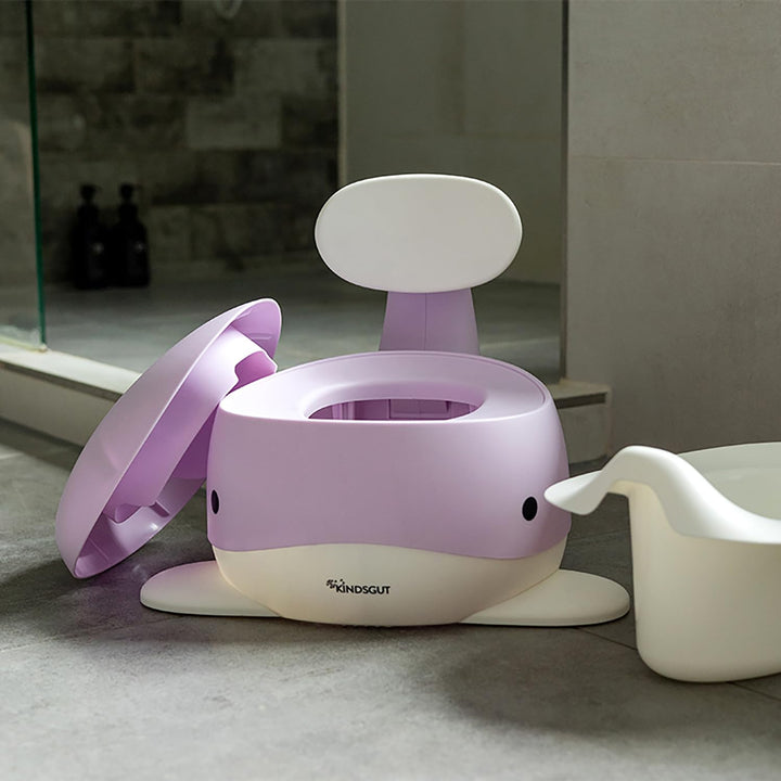 Kindsgut Kinder-Töpfchen, Babytopf WC/Klo, kinderfreundliches Wal-Design und dezente Farben, Toilett
