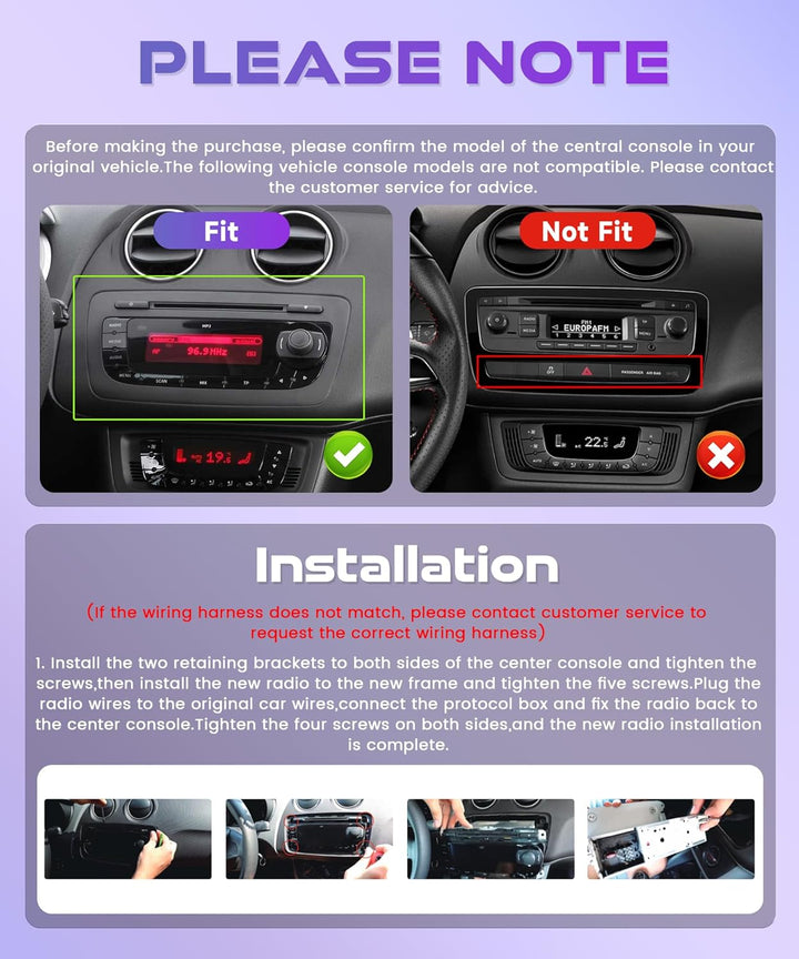 Rimoody 4G+64G Android Autoradio für Seat Ibiza 6j IV 2009-2014 Wireless Carplay Android Auto, 9 Zol