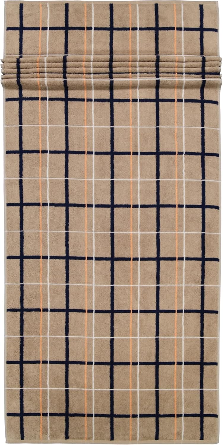Cawö Home Handtücher Avenue Karo 339 Sand - 31 Saunatuch 70x180 cm, Saunatuch 70x180 cm