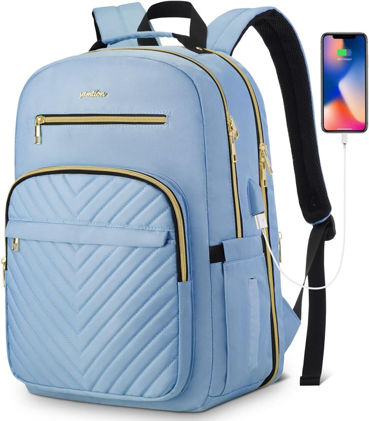 YAMTION Rucksack Damen,Schulrucksack Mädchen Teenager Schultasche Frauen 17.3 Zoll Laptop Rucksack m