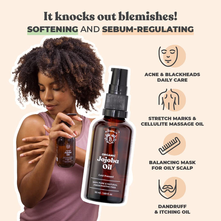 Bionoble Rizinusöl Bio 200ml & Jojobaöl Bio 50ml - 100% Rein, Natürlich und Kaltgepresst - Gesicht,
