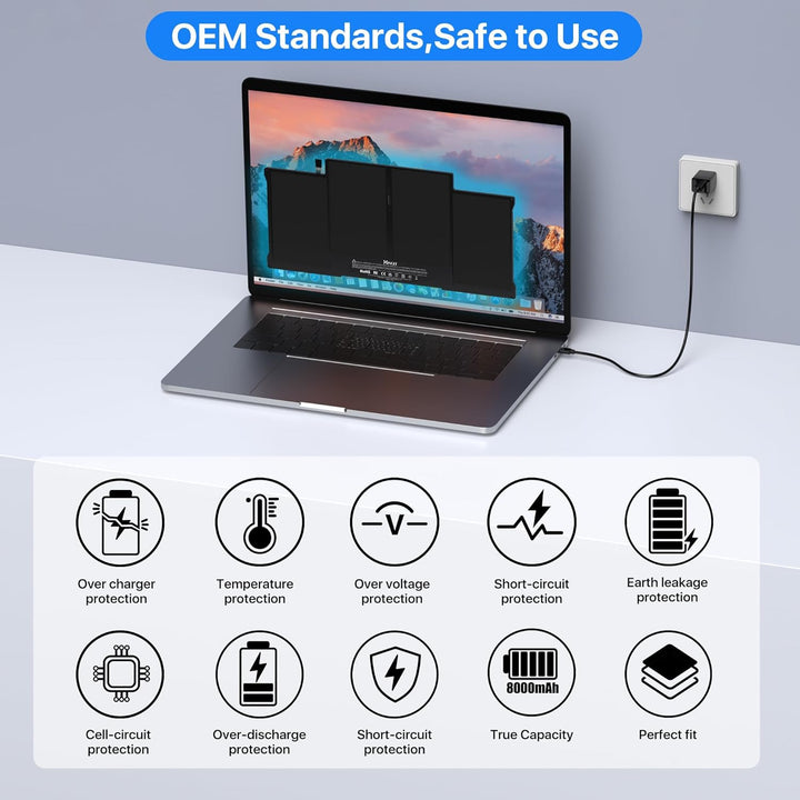 Ersatz Laptop a1466 Akku für MacBook Air 13 Akku A1466 (Mitte 2012, Mitte 2013, Anfang 2014, Anfang