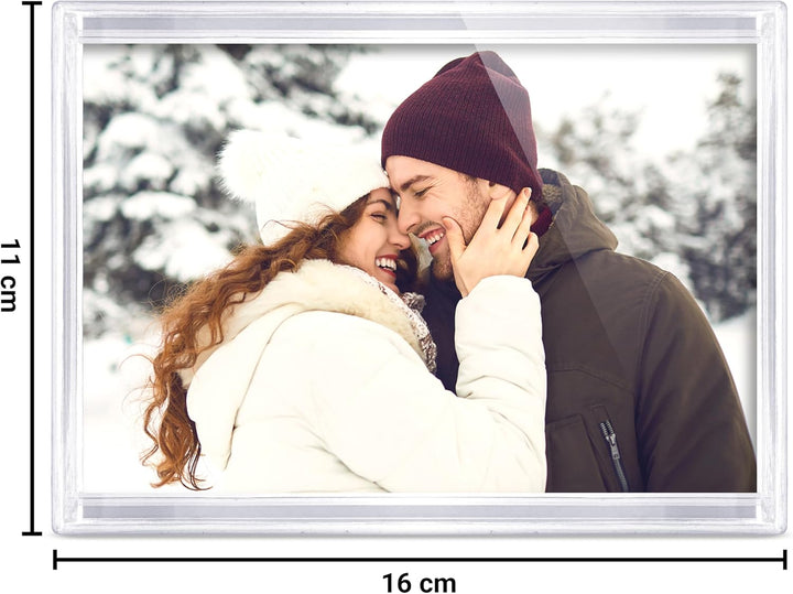 PhotoFancy® - Personalisierter Schüttelrahmen mit Foto - 3D Bilderrahmen mit Füllung aus Schnee mit