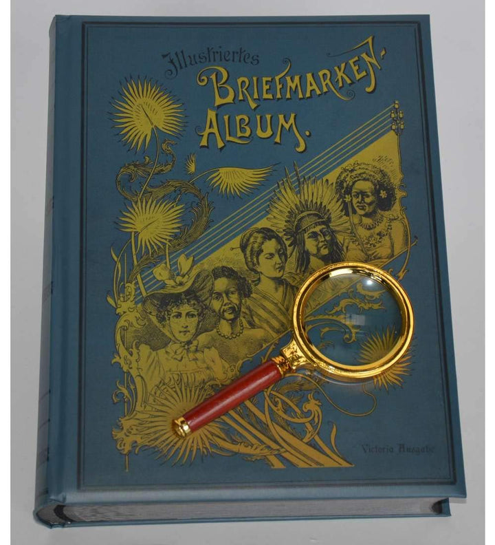 Goldhahn Briefmarkenalbum Einsteckalbum 60 schwarze Seiten Nostalgie-Album "Liberty" + GRATIS Lupe B