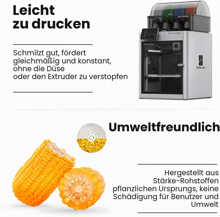 eSUN PLA+ Filament 1,75 mm, verstärkt Zähigkeit 3D-Drucker PLA Plus, Massgenauigkeit +/- 0,03 mm, 1
