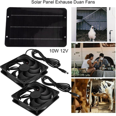 Focket Solarpanel betriebener Ventilator für Hühnerstall, 12V 10W wasserdichter Solarabzugsventilato