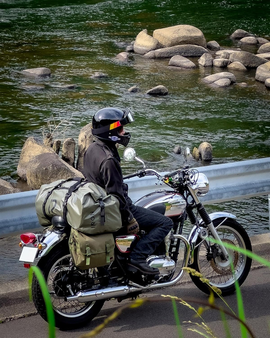 BORLENI Motorrad Hecktasche Gepäckrolle wasserdicht 50L – Premium Motorradtasche mit Rolltop, Reflek