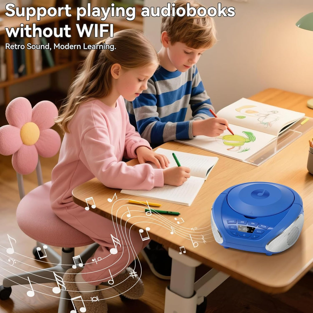 Gueray CD Player Tragbar Boombox Radio mit CD-Player CD Spieler mit Lautsprecher Display Unterstützu