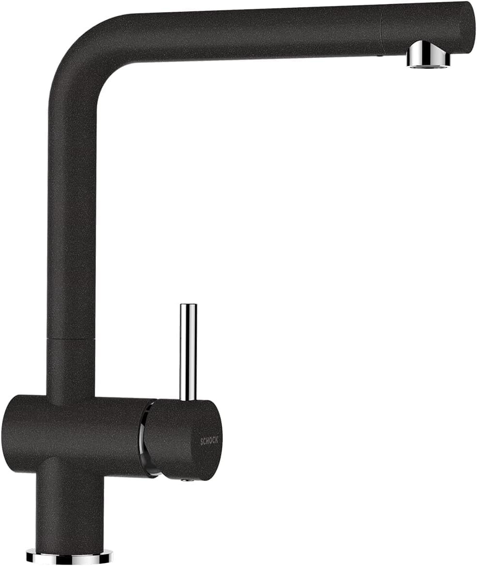 SCHOCK® Küchenarmatur Epos Onyx I Hochdruck Wasserhahn mit Festauslauf I Schwenkbarer Einhebelmische
