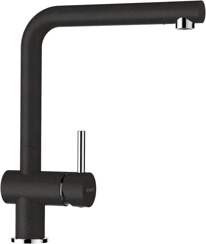 SCHOCK® Küchenarmatur Epos Onyx I Hochdruck Wasserhahn mit Festauslauf I Schwenkbarer Einhebelmische
