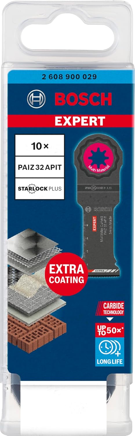 Bosch Professional 10x Sägeblatt Expert MultiMax PAIZ 32 APIT (für Edelstahlbleche, Breite 32 mm, Zu