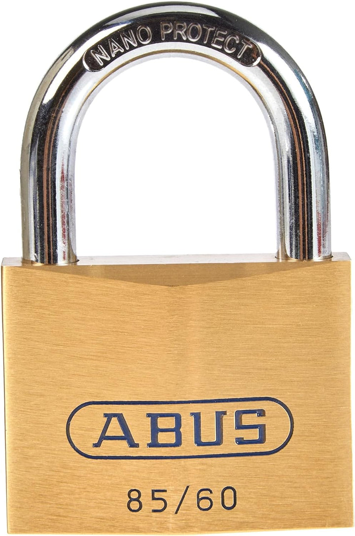 ABUS Vorhängeschloss Messing 85/60 gl.-2715 - gleichschliessend - für Kellertüren, Schuppen u. v. m.