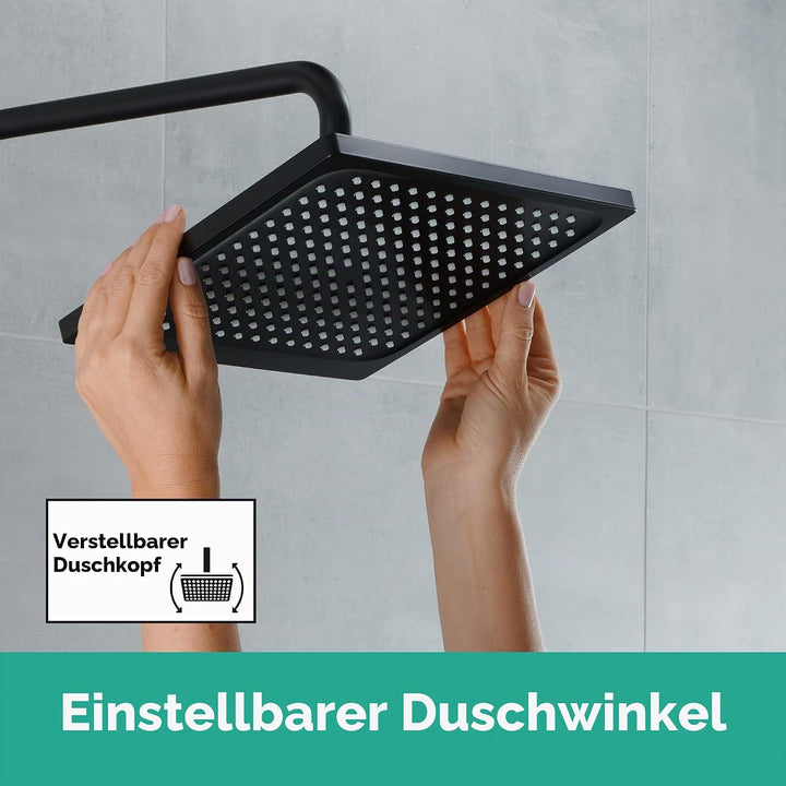 hansgrohe Duschkopf Crometta E, Kopfbrause Regendusche mit 1 Strahlart, Mattschwarz Mattschwarz ecki