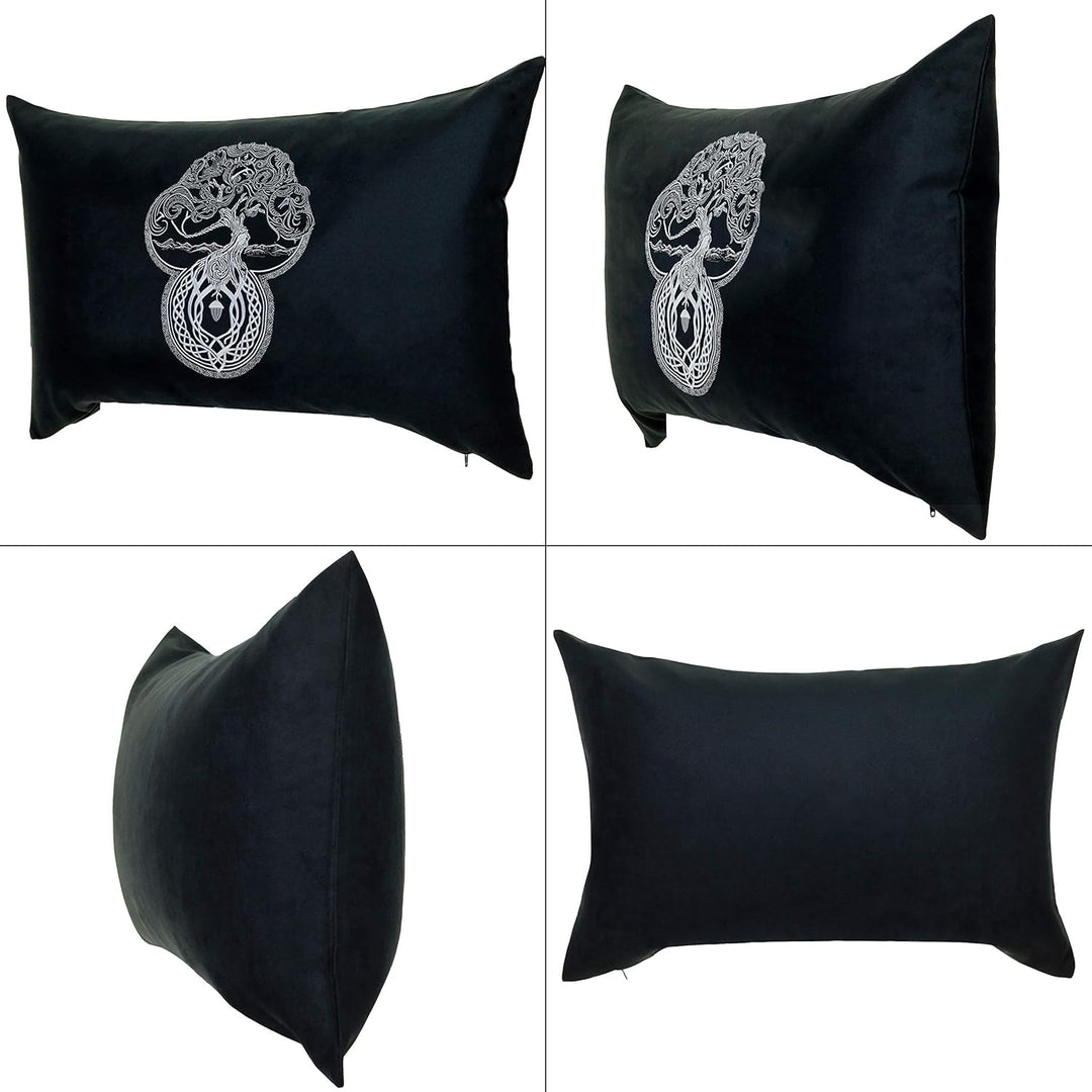 Arbor Kletische Eiche Lebensbaum Premium Kissen mit Füllung 40x60cm | Tree of Life nordische Wikinge