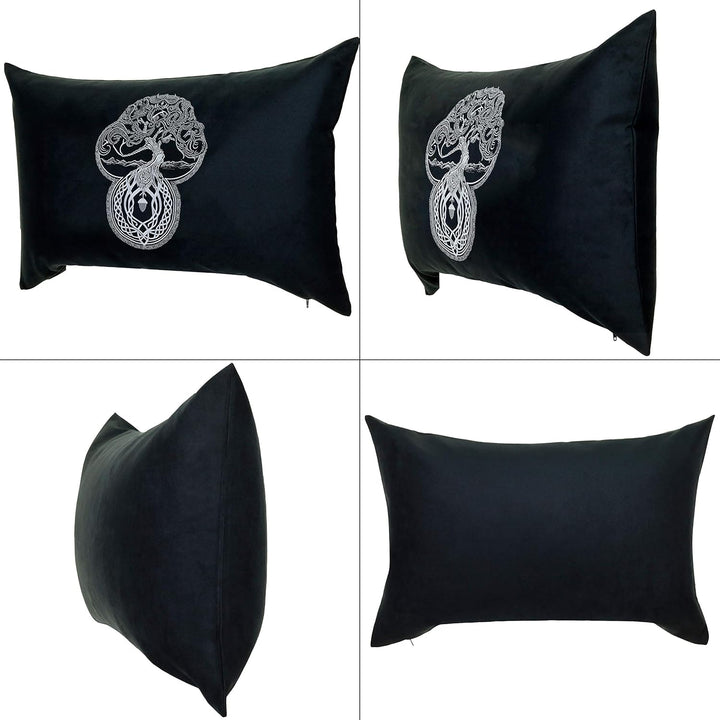 Arbor Kletische Eiche Lebensbaum Premium Kissen mit Füllung 40x60cm | Tree of Life nordische Wikinge