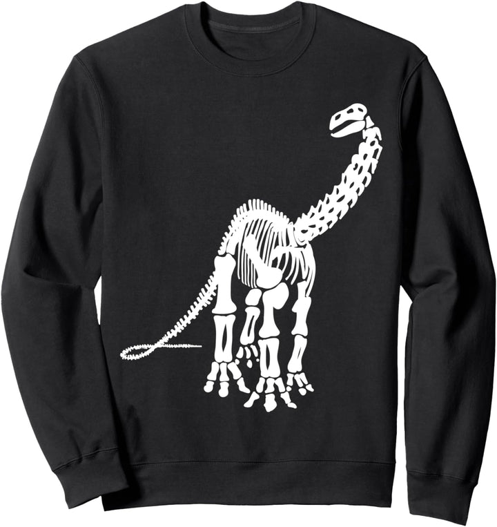 Brontosaurus Dinosaurier Fossil Skelett (weisses Logo-Design) Sweatshirt