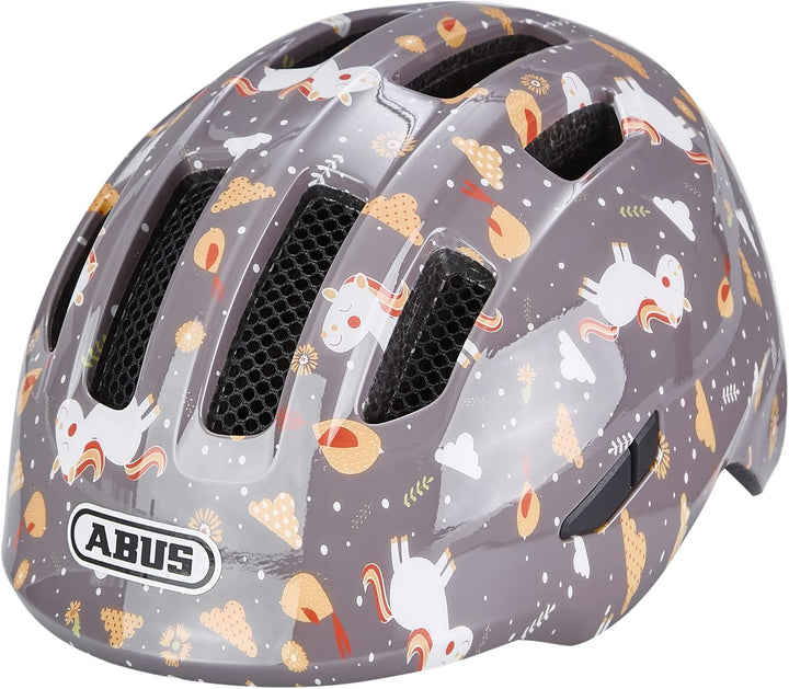 ABUS Kinderhelm Smiley 3.0 - Fahrradhelm mit tiefer Passform, kindergerechten Designs & Platz für ei