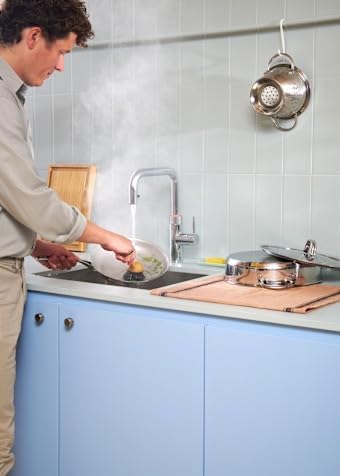 Quooker Flex Square | Reservoirs PRO3 | verchromt glänzend | sofort-Kochend-Wasserhahn