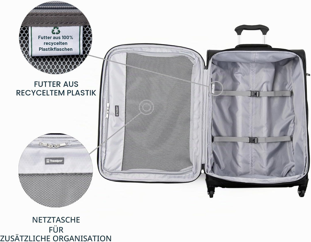 Travelpro Maxlite 5 Spinner-Koffer, erweiterbar, 63,5 cm, Schwarz, Checked-Medium 25-Inch, Maxlite 5
